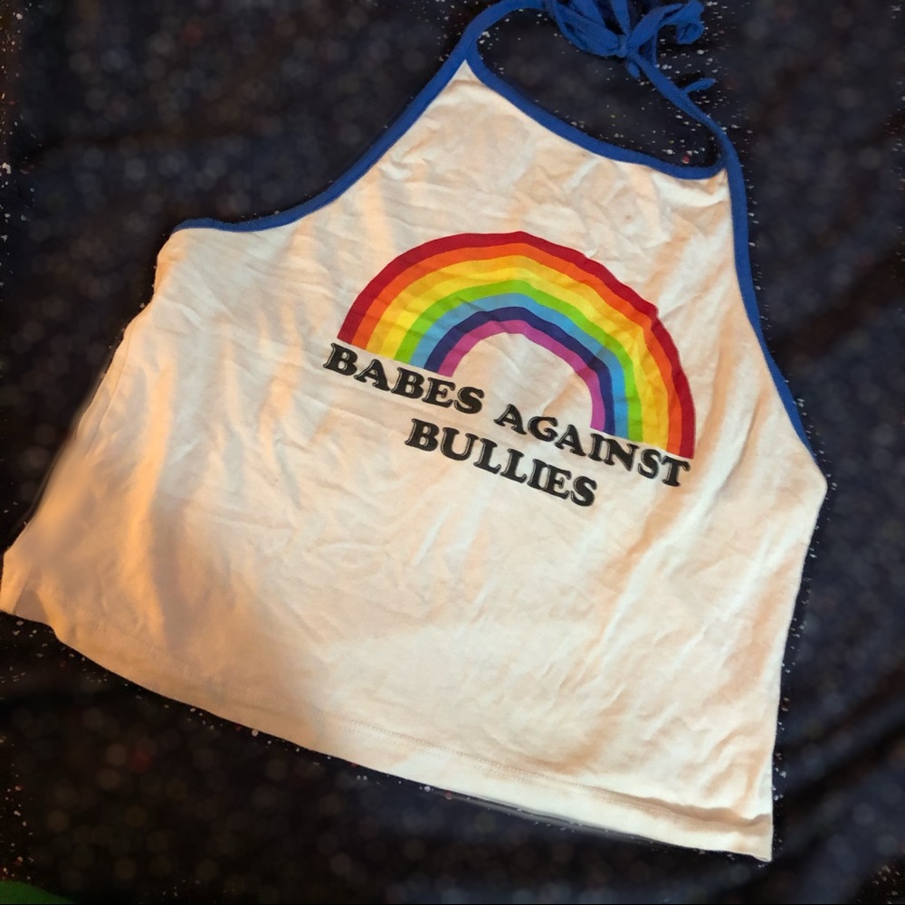 Forever 21 rainbow halter crop top